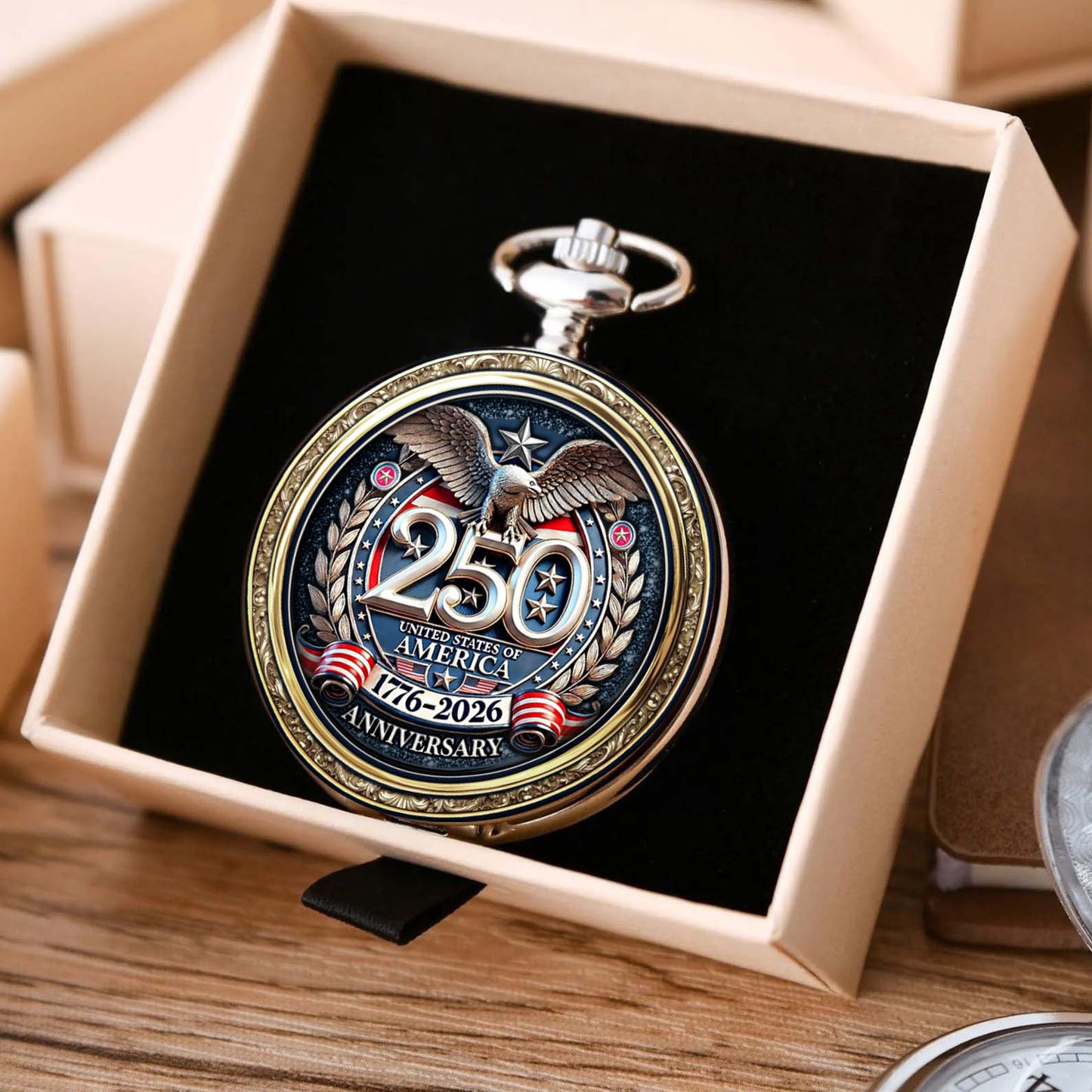 USA 250 Years Semiquincentennial Pocket Watch | Patriotic 1776–2026 Pocket Watch | 4th of July Pocket Watch 684062