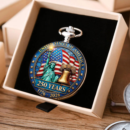 USA 250 Years of America Pocket Watch | Patriotic 1776–2026 Pocket Watch | 4th of July Pocket Watch 684063