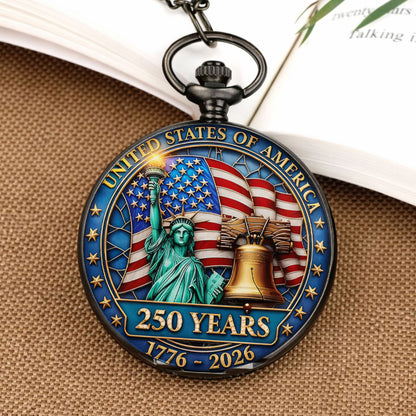 USA 250 Years of America Pocket Watch | Patriotic 1776–2026 Pocket Watch | 4th of July Pocket Watch 684063