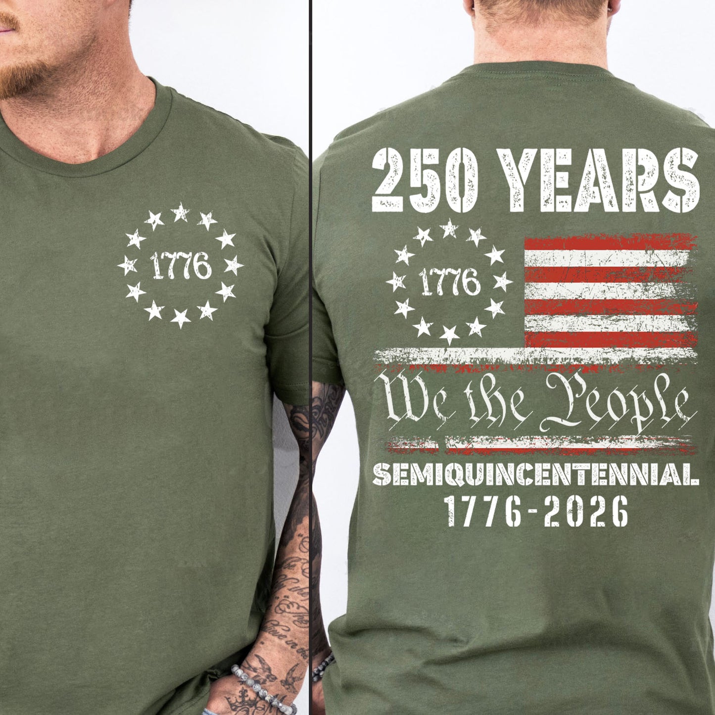 250 Years Anniversary Shirt, We The People T-Shirt, American 1776 - 2026 Flag Pocket & Back Shirt 684073