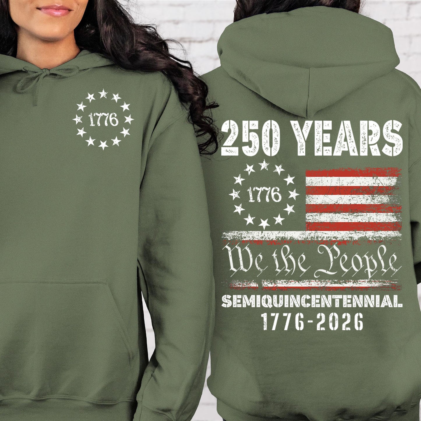 250 Years Anniversary Shirt, We The People T-Shirt, American 1776 - 2026 Flag Pocket & Back Shirt 684073