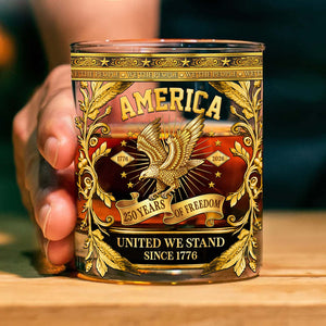 250 Years of Freedom Whiskey Glass | We The People 1776–2026 Whiskey Glass | Patriotic 4th of July Whiskey Glass 684083