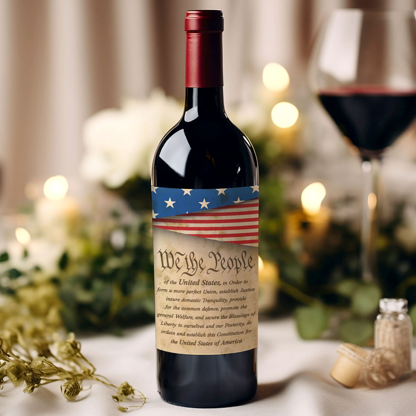 250 Years Anniversary Wine Label | We The People 1776 Wine Bottle Label | Patriotic 4th of July Wine Label 684092