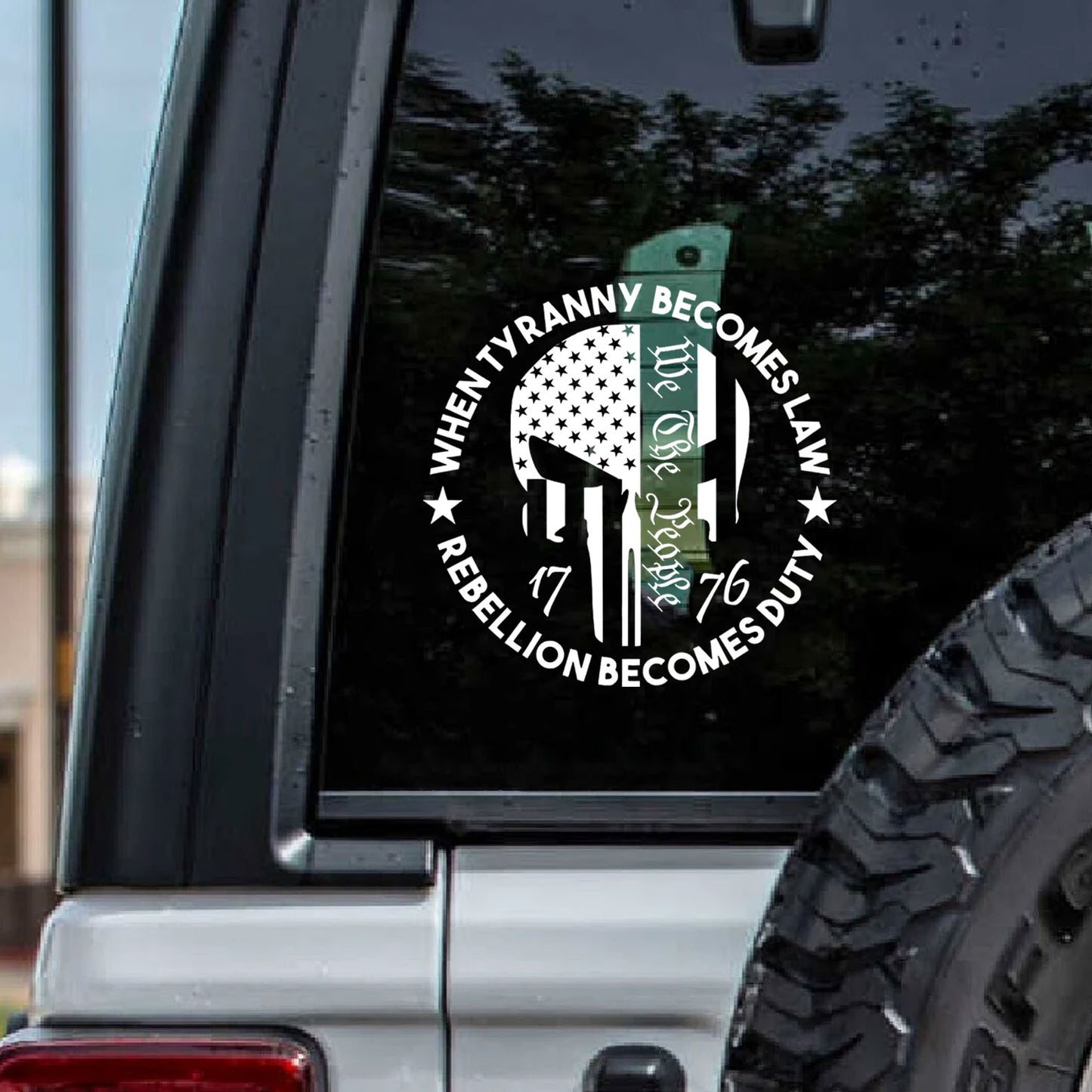 America 250 Years Decal | We The People Decal | 1776 Distressed American USA Flag Skull Decal 684095