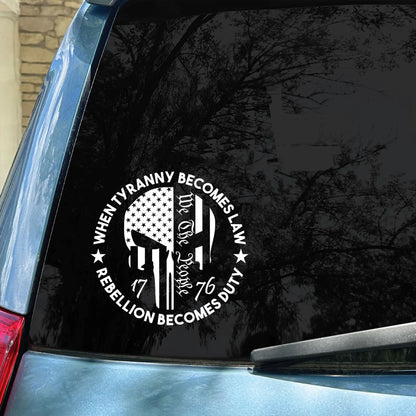 America 250 Years Decal | We The People Decal | 1776 Distressed American USA Flag Skull Decal 684095