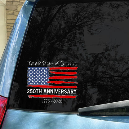 America 250 Anniversary Decal | Happy 250th Birthday USA Car Decal | America 250 Years Decal 684096