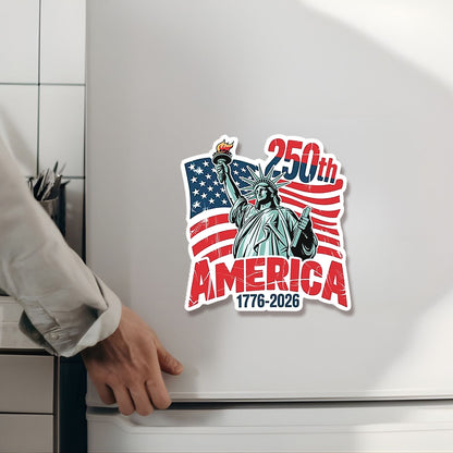 Personalized USA 250 Years Anniversary Acrylic Fridge Magnets, Patriotic 1776–2026 Magnets, 4th of July Fridge Magnets 684097