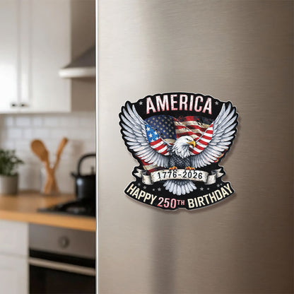 Personalized USA 250 Years Anniversary Acrylic Fridge Magnets, Patriotic 1776–2026 Magnets, 4th of July Fridge Magnets 684097