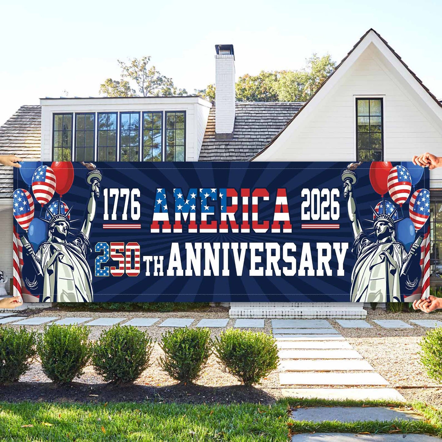 250 Years Anniversary Of America Banner Flag, 1776-2026 USA 250th Birthday Banner, 4th of July Decorations 684106