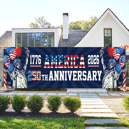 250 Years Anniversary Of America Banner Flag, 1776-2026 USA 250th Birthday Banner, 4th of July Decorations 684106