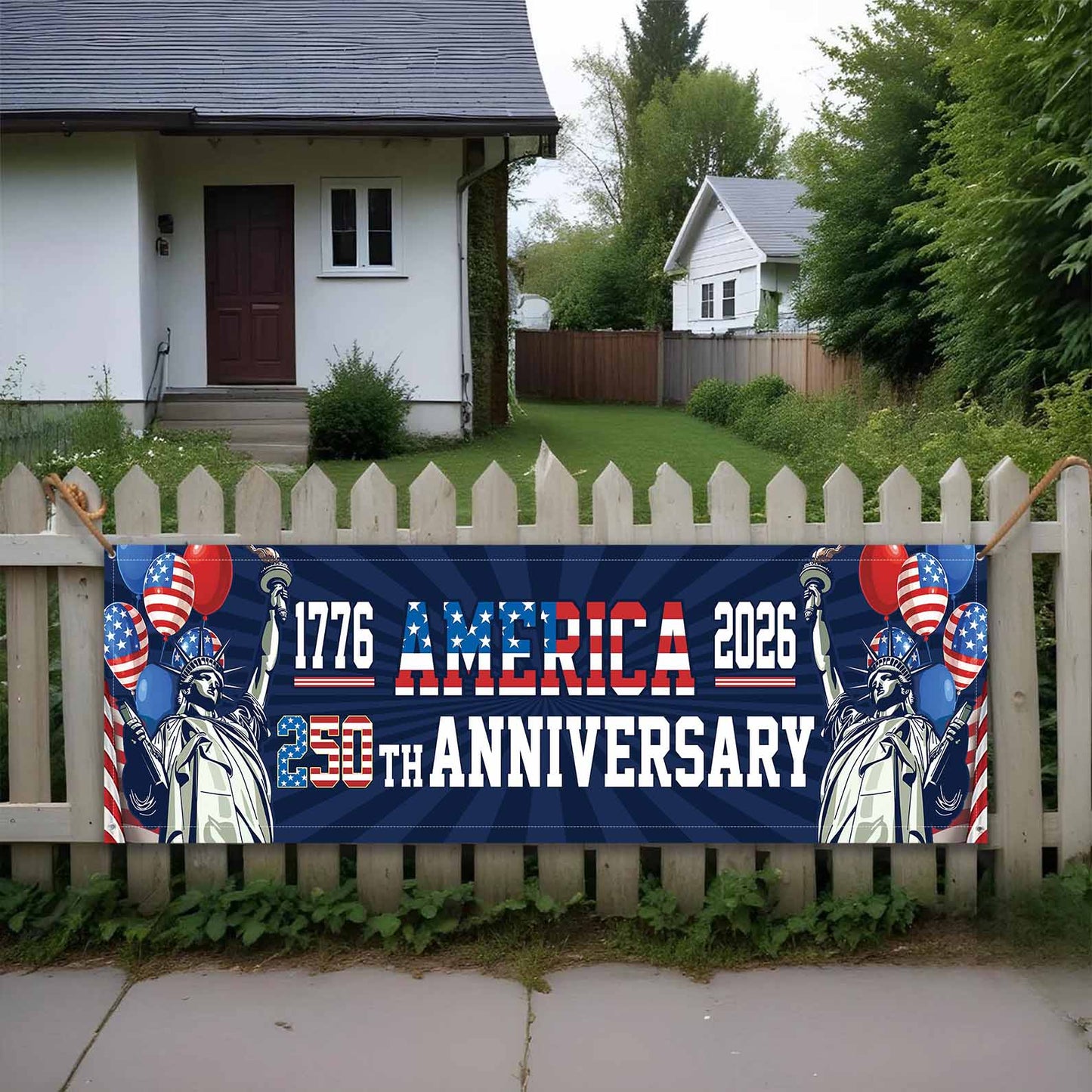 250 Years Anniversary Of America Banner Flag, 1776-2026 USA 250th Birthday Banner, 4th of July Decorations 684106