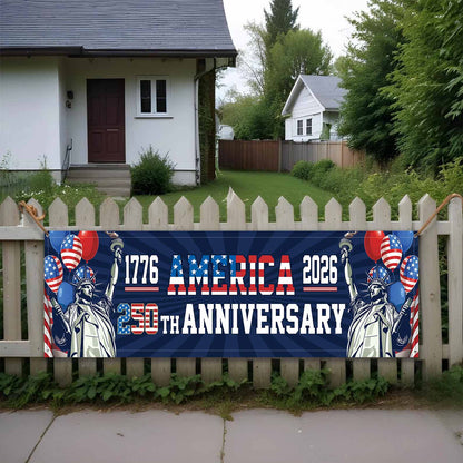 250 Years Anniversary Of America Banner Flag, 1776-2026 USA 250th Birthday Banner, 4th of July Decorations 684106