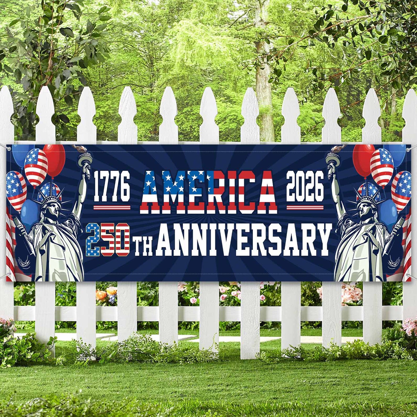 250 Years Anniversary Of America Banner Flag, 1776-2026 USA 250th Birthday Banner, 4th of July Decorations 684106