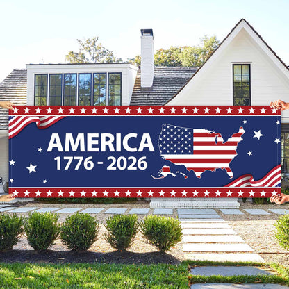 America 1776-2026 Banner Flag | 250 Years of America  Banner Flag | 250 Years Anniversary Home Decor 684107