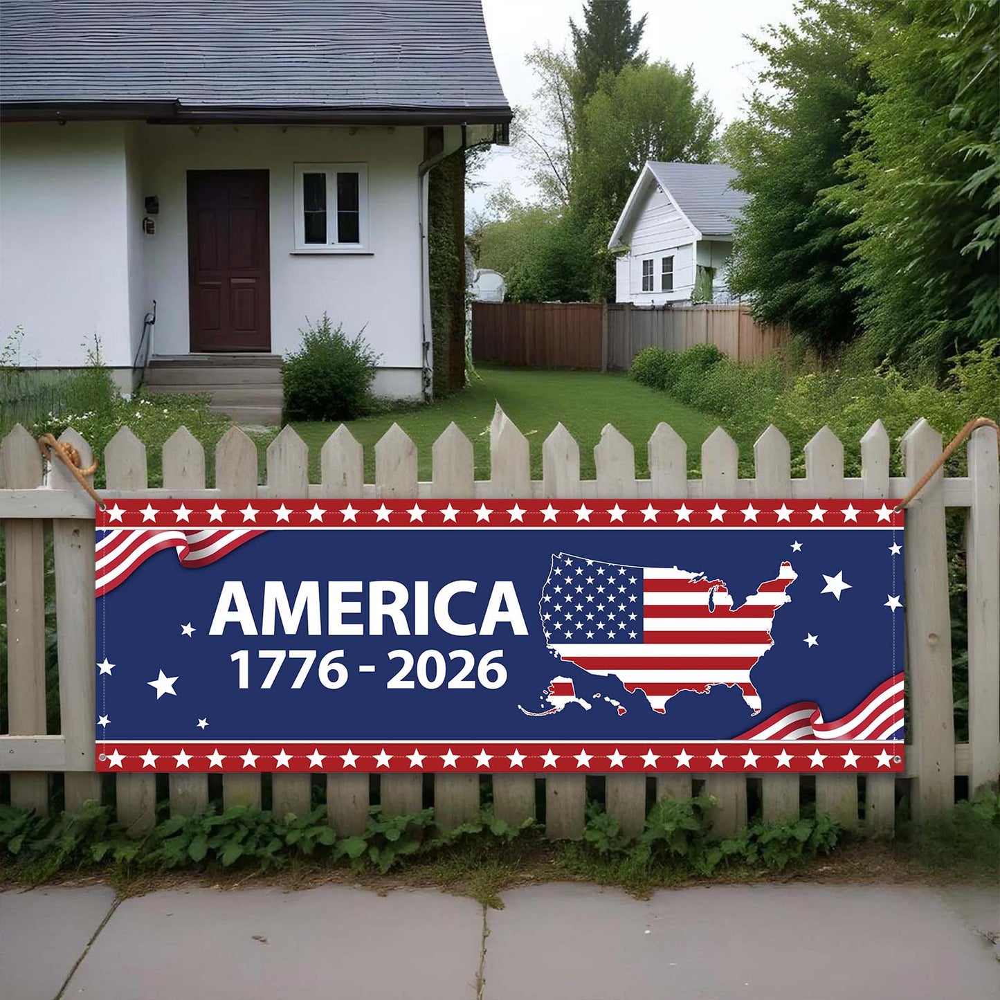 America 1776-2026 Banner Flag | 250 Years of America  Banner Flag | 250 Years Anniversary Home Decor 684107