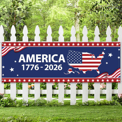 America 1776-2026 Banner Flag | 250 Years of America  Banner Flag | 250 Years Anniversary Home Decor 684107