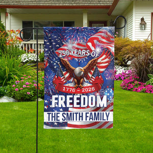 Personalized 250 Years of Freedom, Custom Name 250th Anniversary USA Patriotic Garden Flag 684108
