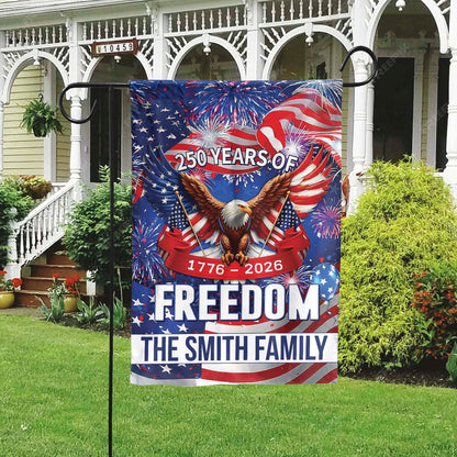 Personalized 250 Years of Freedom, Custom Name 250th Anniversary USA Patriotic Garden Flag 684108