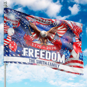 Personalize 250 Years of Freedom Flag | Custom Name 250th Anniversary USA Patriotic House Flag 684108