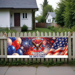 Personalized 250 Years of Freedom Banner Flag | Custom Name Patriotic 1776 - 2026 Banner Flag 684108