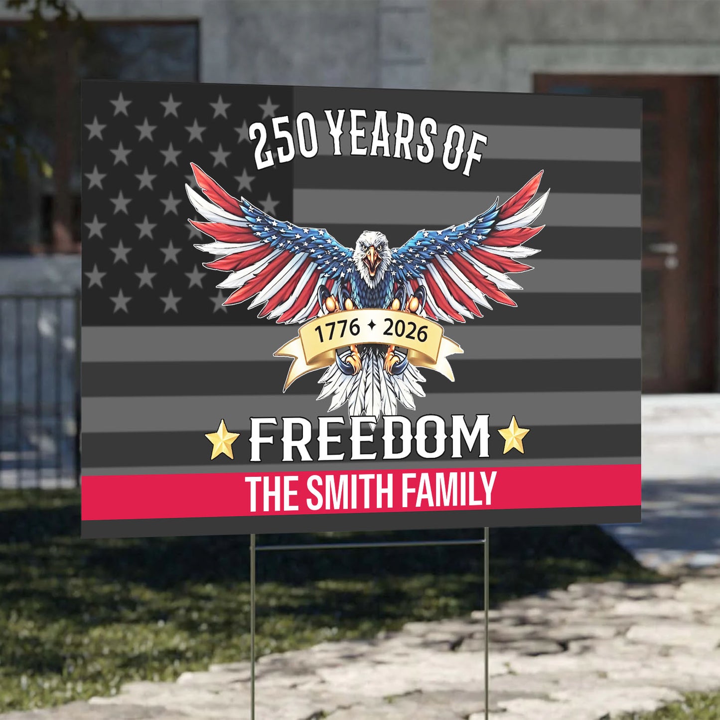 Personalized 250 Years of Freedom Yard Sign | Happy 250th Birthday USA | Patriotic 4th of July Yard Sign 684109