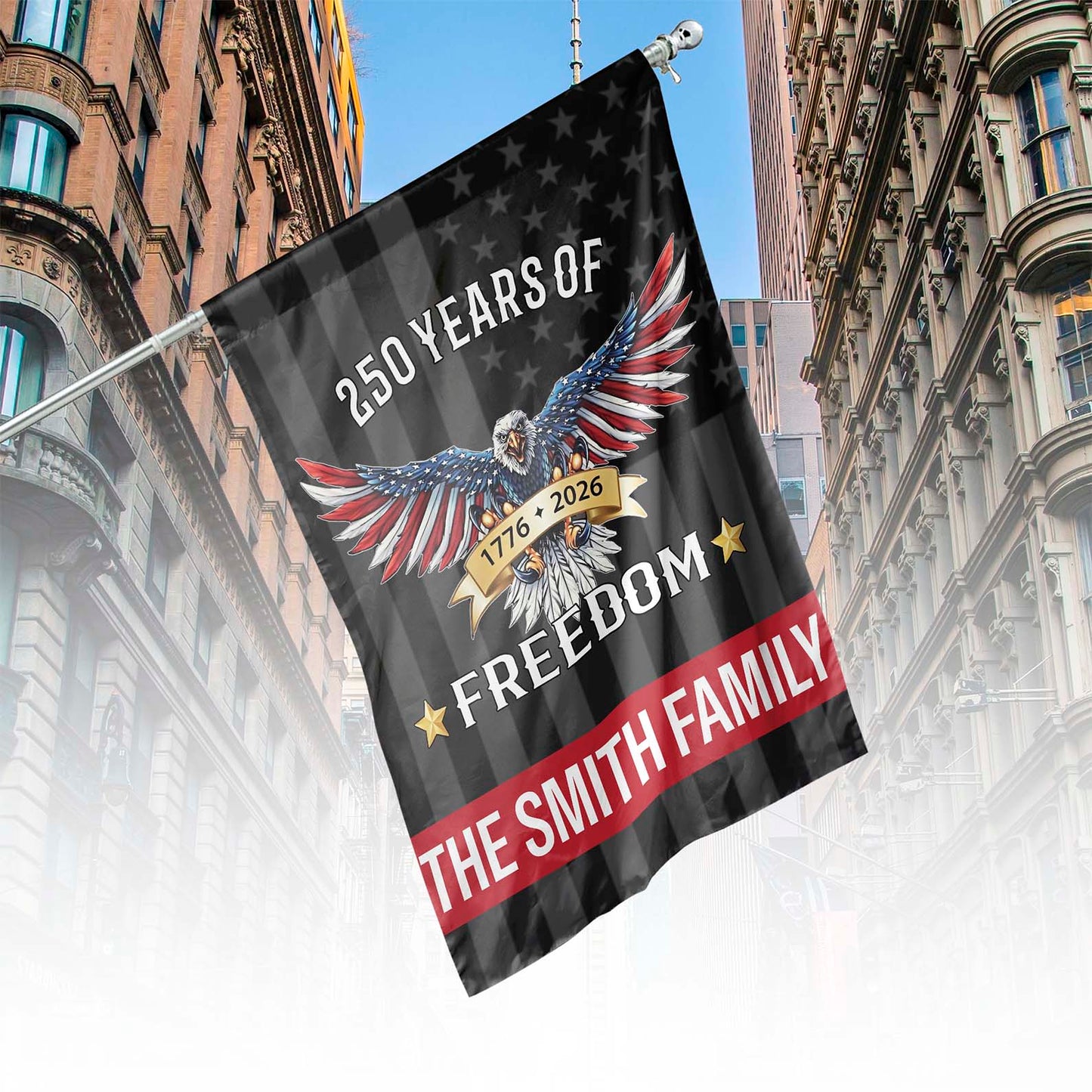 Personalized 250 Years of Freedom Flag | Happy 250th Birthday USA Flag | Patriotic 4th of July House Flag 684109
