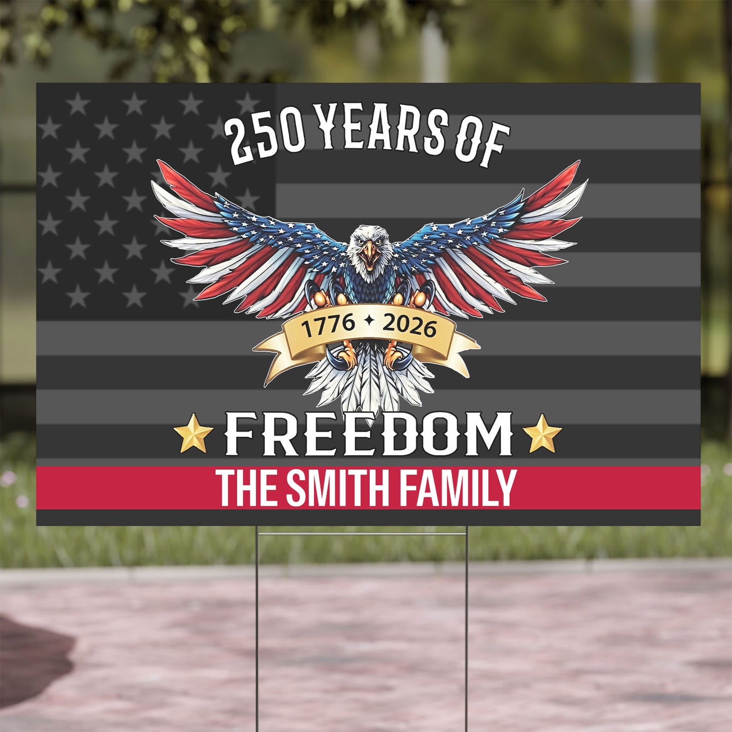 Personalized 250 Years of Freedom Yard Sign | Happy 250th Birthday USA | Patriotic 4th of July Yard Sign 684109
