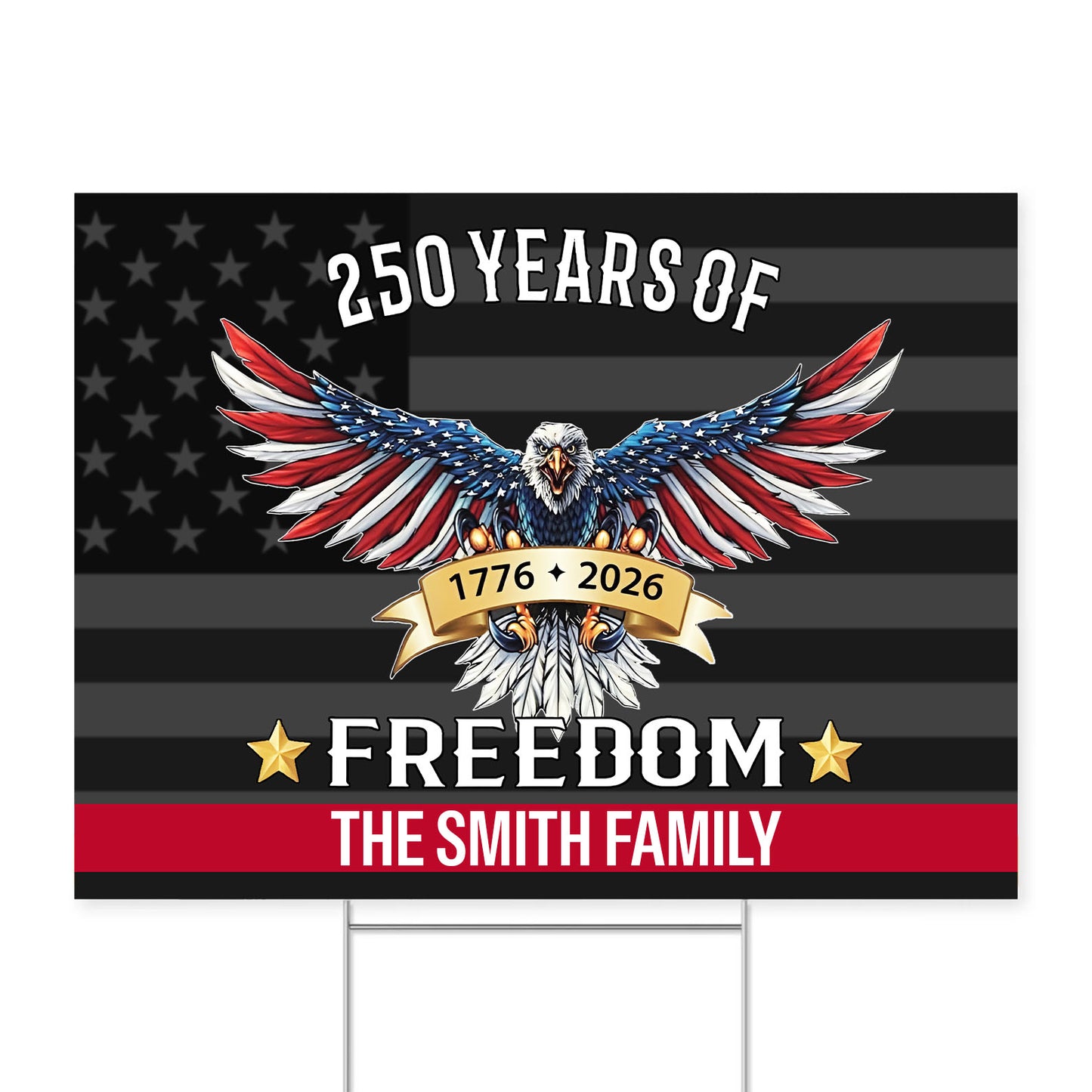 Personalized 250 Years of Freedom Yard Sign | Happy 250th Birthday USA | Patriotic 4th of July Yard Sign 684109