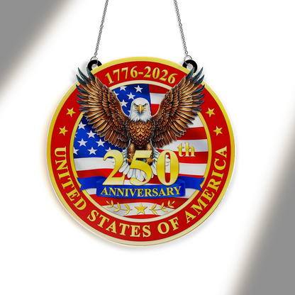 250 Years of America Suncatcher Ornament, Patriotic 250th Anniversary 1776-2026 Suncatchers, 4th of July Gift Ornament 684122