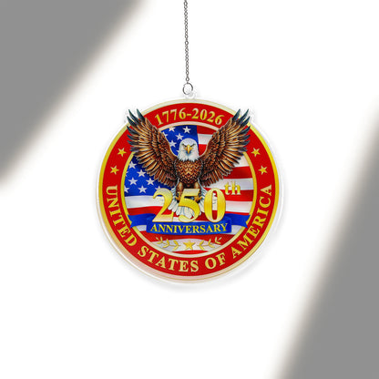 250 Years of America Suncatcher Ornament, Patriotic 250th Anniversary 1776-2026 Suncatchers, 4th of July Gift Ornament 684122