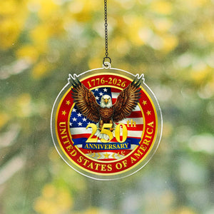 250 Years of America Suncatcher Ornament, Patriotic 250th Anniversary 1776-2026 Suncatchers, 4th of July Gift Ornament 684122