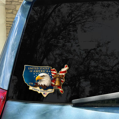 America 250 Years Decal | American Bell | Patriotic American USA Flag Decal 684139