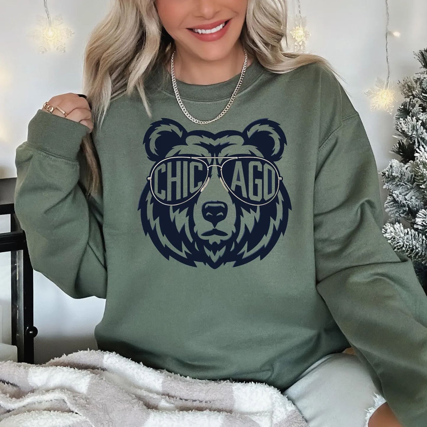 Chicago Football Bright Shirt, Windy City Sports Sweatshirt, Bear Glasses Shirt, Chicago Bear Gift 684154 WFD
