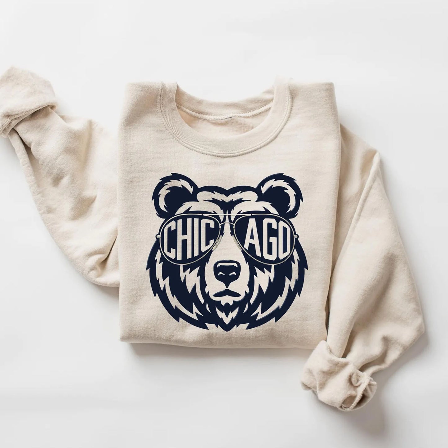 Chicago Football Bright Shirt, Windy City Sports Sweatshirt, Bear Glasses Shirt, Chicago Bear Gift 684154 WFD