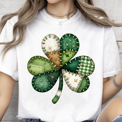 Patchwork Shamrock St. Patrick’s Day Shirt, Retro St. Patricks Day Shamrock Sweatshirt, Lucky Clover Shirt 684187
