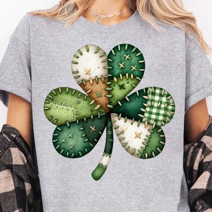 Patchwork Shamrock St. Patrick’s Day Shirt, Retro St. Patricks Day Shamrock Sweatshirt, Lucky Clover Shirt 684187