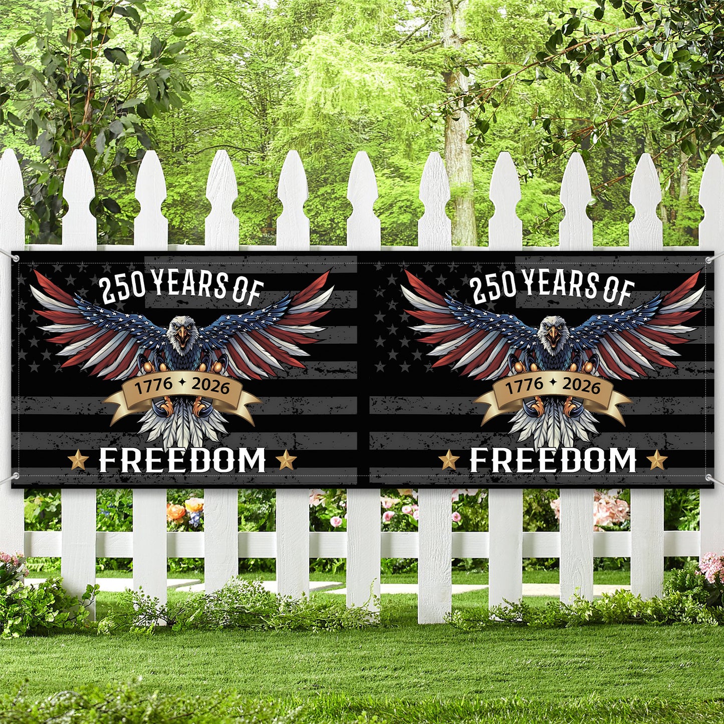 250 Years 1776–2026 Banner Flag | 250 Years Of Freedom Banner Flag | Patriotic 4th of July Banner 684192