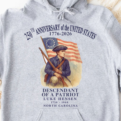 Personalized 250 Years Anniversary of The United States Shirt | Custom Name Descendant of A Patriot Sweatshirt | Fourth of July Bright T-Shirt 684196