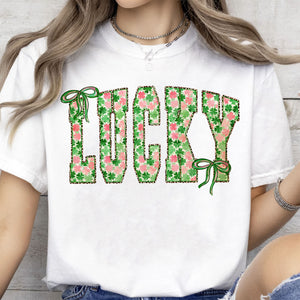 Coquette Lucky St. Patrick's Day Shirt, Retro St. Patricks Day Shamrock Sweatshirt, Lucky Clover Shirt 684202