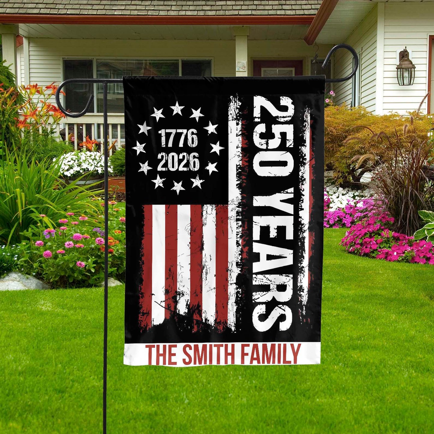 Personalized 250 Years Anniversary, Custom Name 250th USA Patriotic Garden Flag 684216