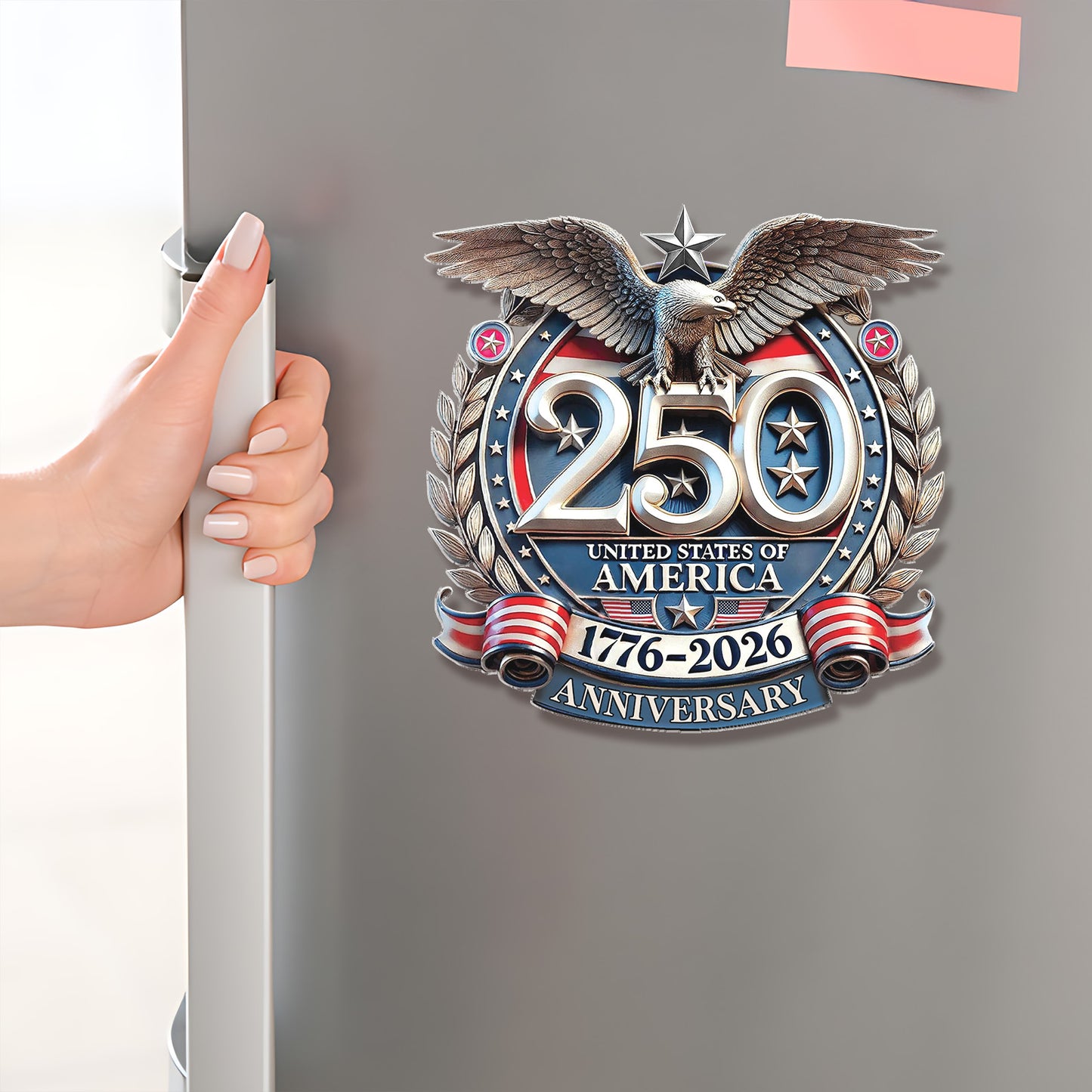 USA 250 Years Anniversary Fridge Magnet, Freedom Eagle 1776–2026 Magnet, Patriotic 4th of July Magnet 684220