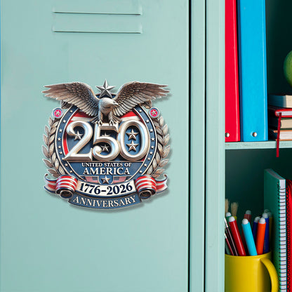 USA 250 Years Anniversary Fridge Magnet, Freedom Eagle 1776–2026 Magnet, Patriotic 4th of July Magnet 684220