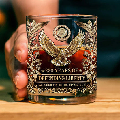 250 Years of Defending Liberty Whiskey Decanter Set | Patriotic 1776–2026 Whiskey Bottle Whiskey Glass 684249