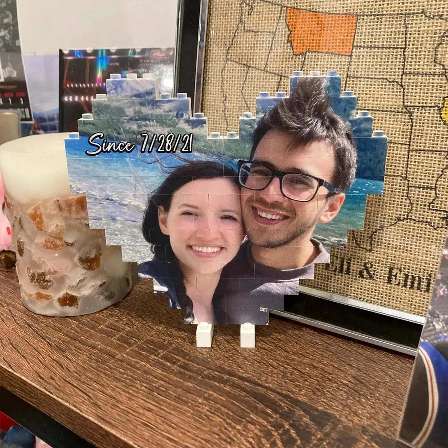 Custom Photo Building Brick Blocks For Couples | Valentines Day Gift | Personalized Anniversary Gift | Heart Brick Blocks 684254