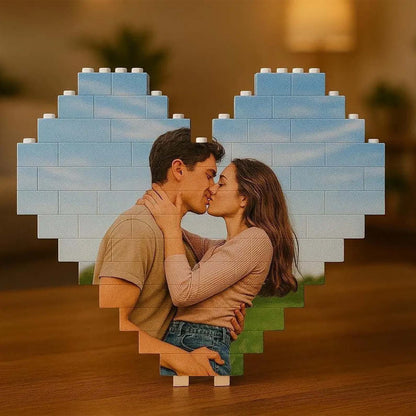 Custom Photo Building Brick Blocks For Couples | Valentines Day Gift | Personalized Anniversary Gift | Heart Brick Blocks 684254