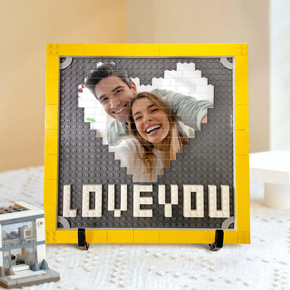 Custom Photo Brick Blocks for Couples | Love You Heart Puzzle Brick Blocks | Valentine’s Day Gift 684257