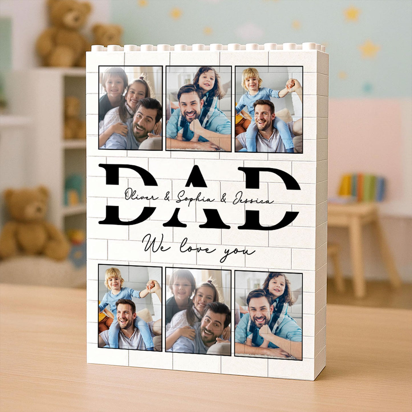 Personalized Photo Upload Building Brick Blocks for Dad | Custom Building Block Keepsake | Father’s Day Gift 684278