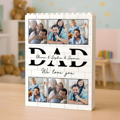 Personalized Photo Upload Building Brick Blocks for Dad | Custom Building Block Keepsake | Father’s Day Gift 684278