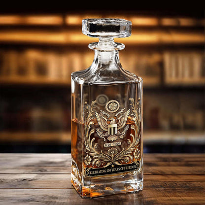 Celebrating 250 Years of Freedom Whiskey Decanter Set | Patriotic 1776–2026 Whiskey Bottle Whiskey Glass 684284
