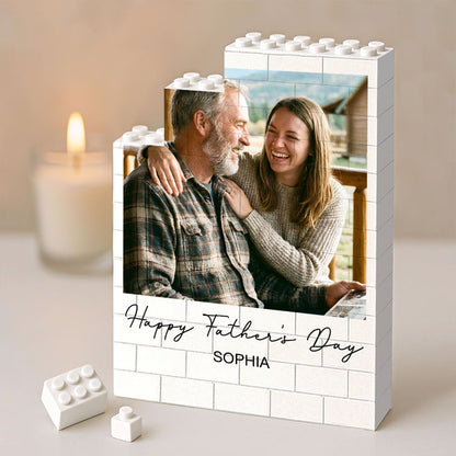Custom Photo Upload Building Brick Blocks for Dad | Personalized Building Block Keepsake | Father’s Day Gift 684287